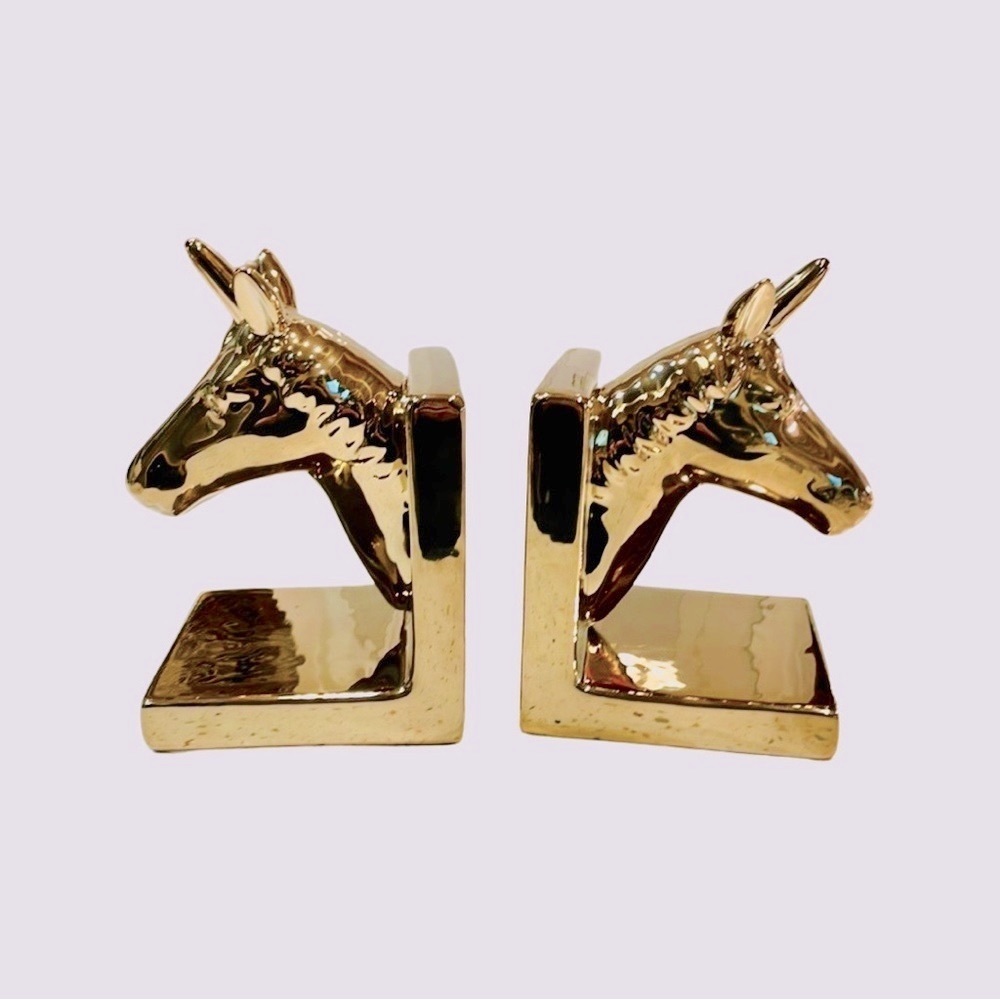 Gold Unicorn Bookends